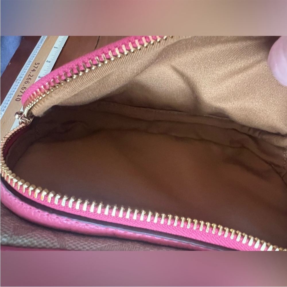 Coach Pink and Tan Fanny/ Crossbody Bag - Picture 4 of 11